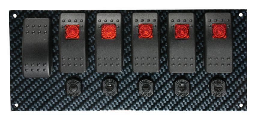 MOROSO MOR74193 Fiber Design Switch Panel - Black/Black