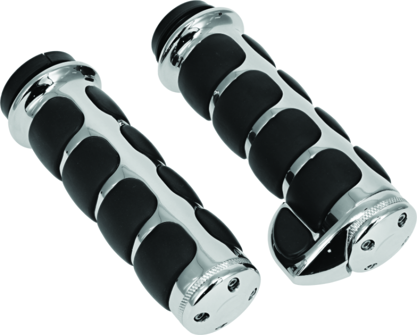 Kuryakyn 6228 Premium ISO Grips With Throttle Boss Throttle-By-Wire Chrome