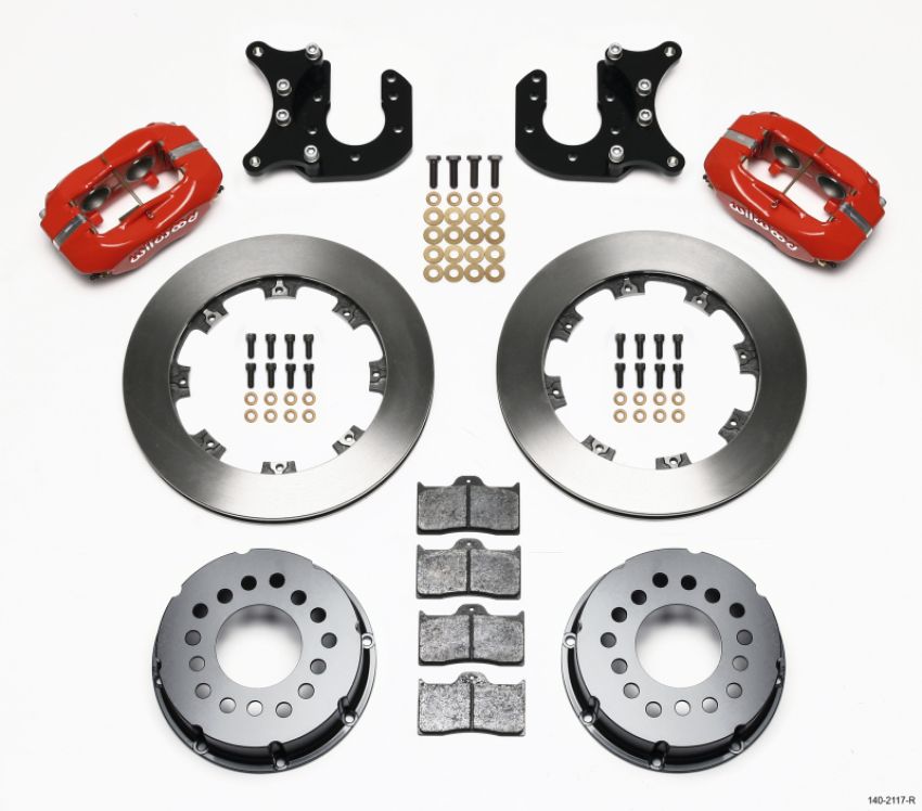 Wilwood 140-2117-R Forged Dynalite P/S Rear Kit Red Mopar-Dana 2.36in Offset