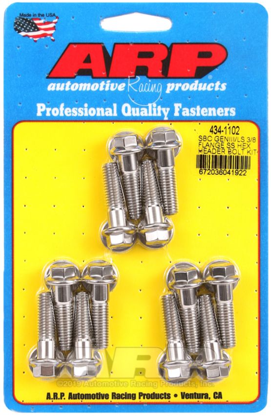 ARP ARP434-1102 S/S Header Bolt Kit - 6pt. GM LS