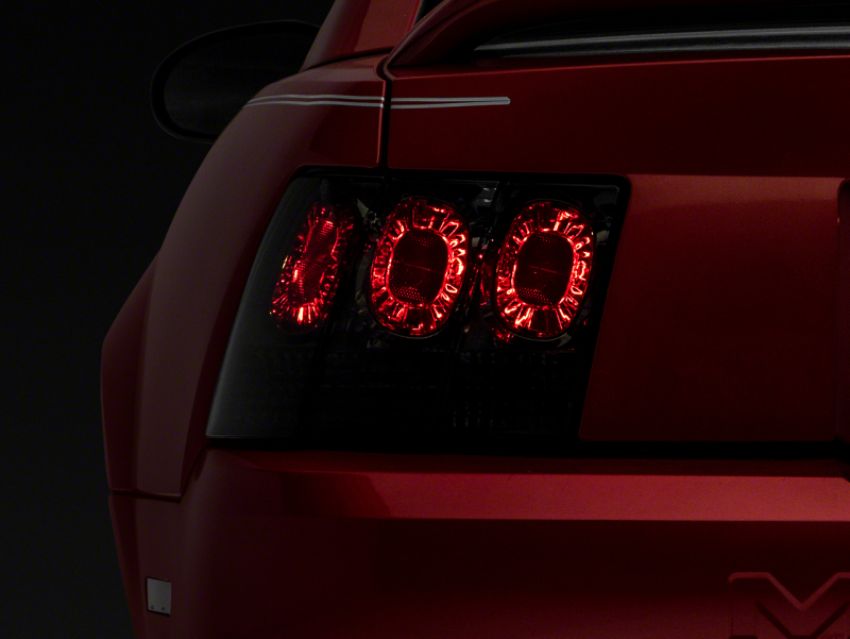 Raxiom 413422 99-04 Ford Mustang Axial Series Altezza Style Tail Lights- Blk Housing (Smoked Lens)