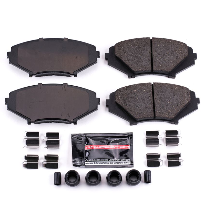 PowerStop Z23-1009 PowerStop - Z23 Daily Driver Carbon-Fiber Ceramic Brake Pads with Hardware Kit