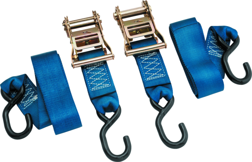 BikeMaster 100578 2x84in Ratchet Tiedown Pair - Blue