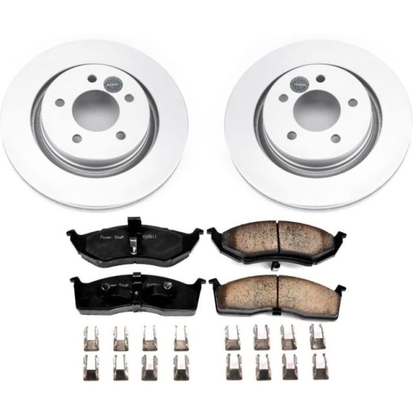 PowerStop CRK1700 Genuine Geomet Coated Rotor and Low-Dust Ceramic Brake Pad Kit