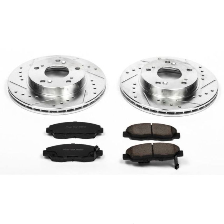PowerStop K2384 Z23 Daily Driver Carbon-Fiber Ceramic Brake Pad and Drilled & Slotted Rotor Kit