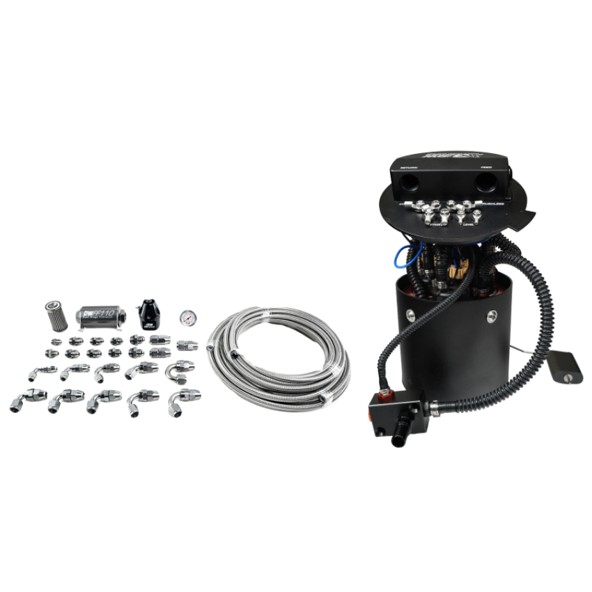DeatschWerks 9-401-604-7032 X3 Series Fuel Pump Module w/ Triple DW400 Pumps/PTFE Plumbing Kit 11-24 Ford Mustang