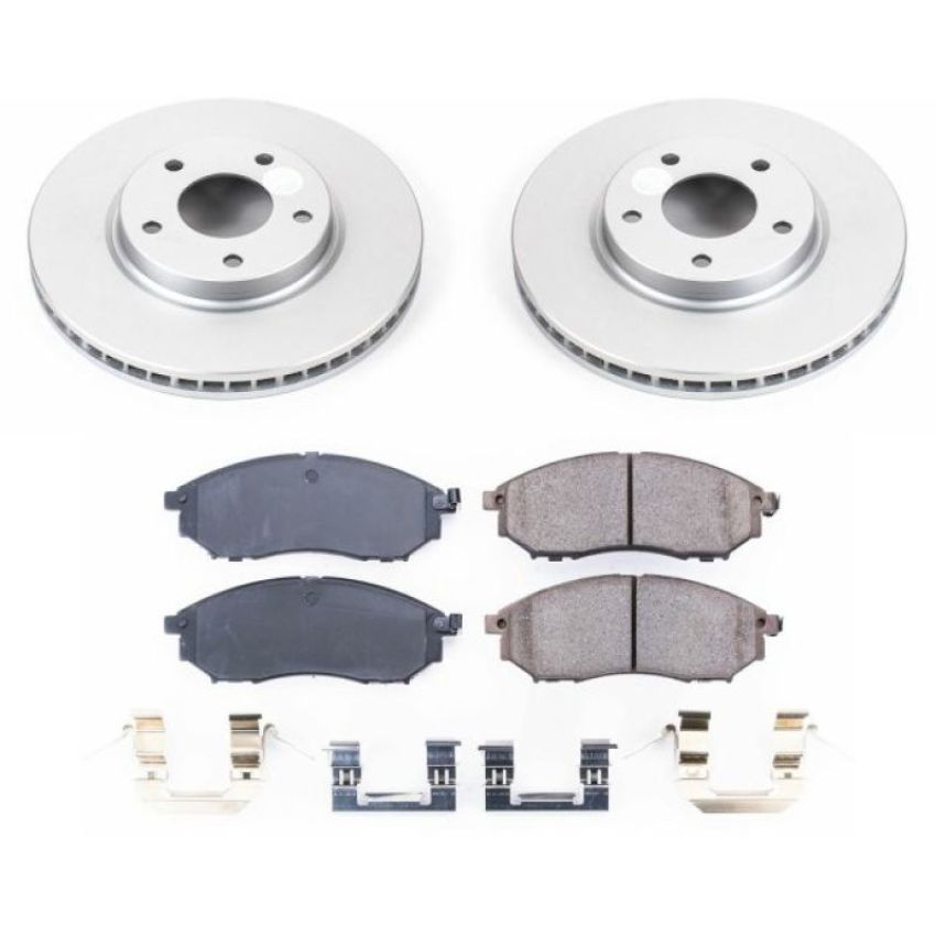 PowerStop CRK152 Genuine Geomet Coated Rotor and Low-Dust Ceramic Brake Pad Kit