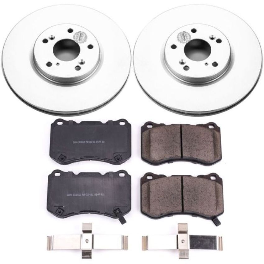 PowerStop CRK3029 Genuine Geomet Coated Rotor and Low-Dust Ceramic Brake Pad Kit