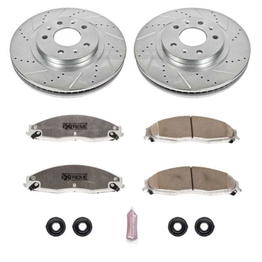 PowerStop K1419-26 Z26 Street Performance Ceramic Brake Pad and Drilled & Slotted Rotor Kit