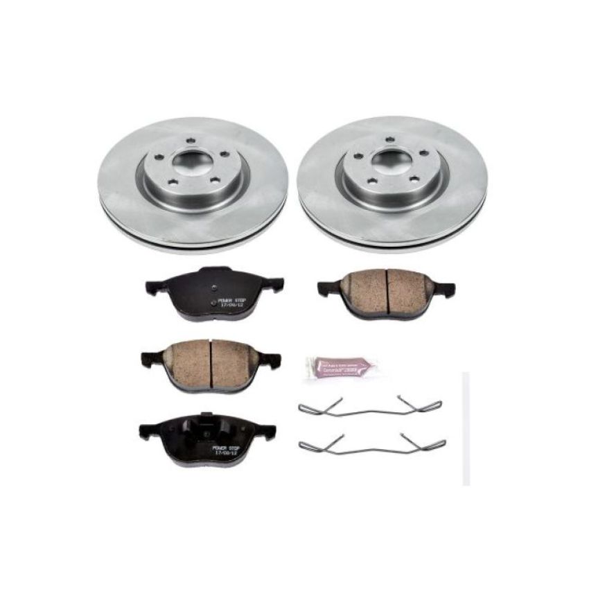 PowerStop KOE4575 OE Stock Replacement Low-Dust Ceramic Brake Pad and Rotor Kit