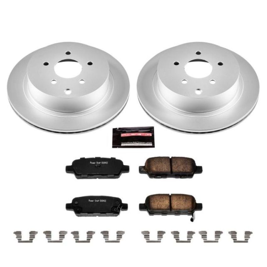 PowerStop CRK2427 Genuine Geomet Coated Rotor and Low-Dust Ceramic Brake Pad Kit