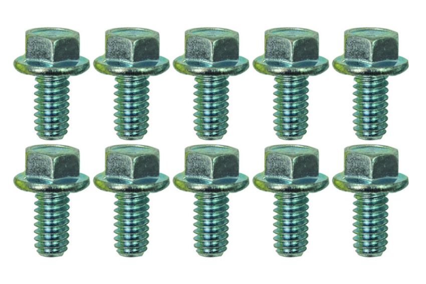 Moroso 38842 1/4in-20 x .500in Serrated Zinc Flange Bolt  - 10 Pack