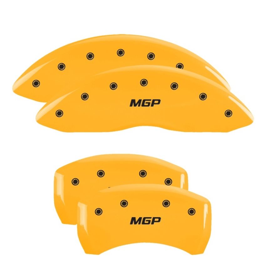 MGP 22073SMGPYL 4 Caliper Covers Engraved Front & Rear  Yellow finish black ch