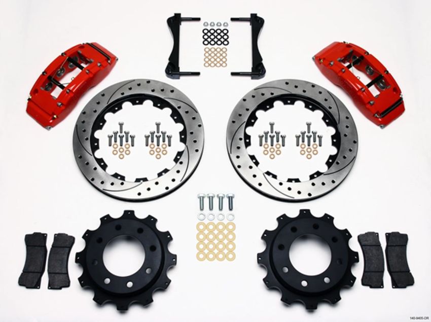 Wilwood 140-9405-DR TC6R Rear Kit 16.00in Drilled Red 1999-2010 GM H2 / 2500 4.63 Cntr