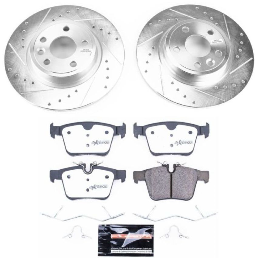 PowerStop K8109-36 Z36 Truck and SUV Carbon-Fiber Ceramic Brake Pad and Drilled & Slotted Rotor Kit