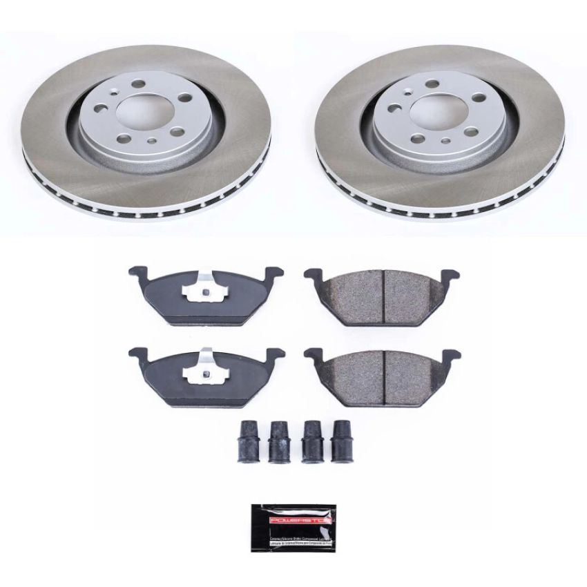 PowerStop SC5401 Semi-Coated Rotor and Low-Dust Ceramic Brake Pad Kit