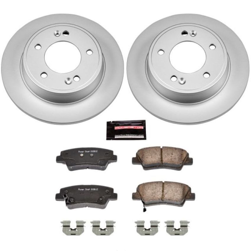 PowerStop CRK6501 Genuine Geomet Coated Rotor and Low-Dust Ceramic Brake Pad Kit