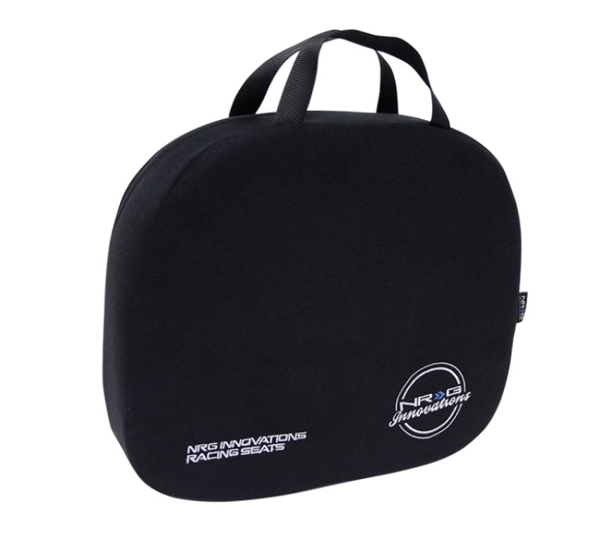 NRG SC-WHD01 Racing Seat Cushion - One Piece Memory Foam Nylon Black w/ White Stitching