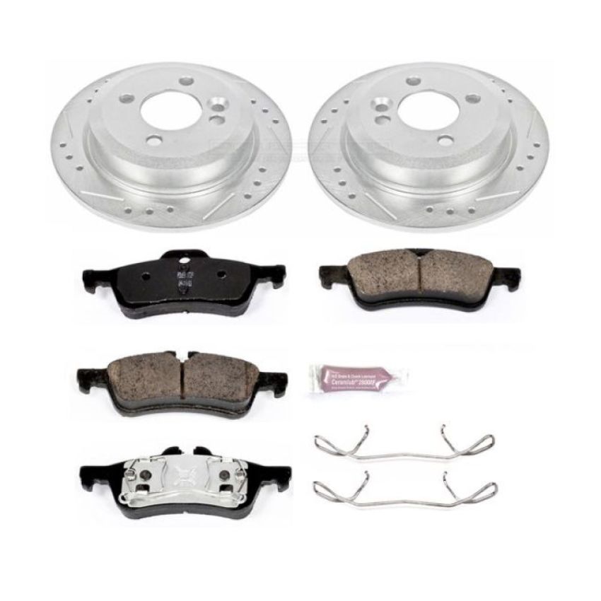 PowerStop K5726 Z23 Daily Driver Carbon-Fiber Ceramic Brake Pad and Drilled & Slotted Rotor Kit