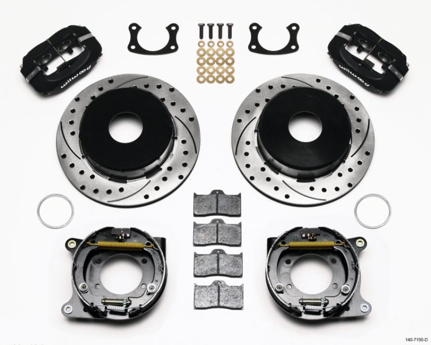 Wilwood 140-7150-D Forged Dynalite P/S Park Brake Kit Drilled Big Ford New 2.50in Offset Currie Blank