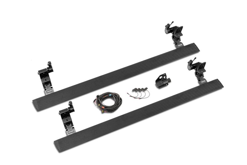 Go Rhino 20430680PC RealTruck 19-24 Ram 1500 Quad Cab 4dr VoltStep Electric Running Board Kit (No Drill) - Tex. Blk