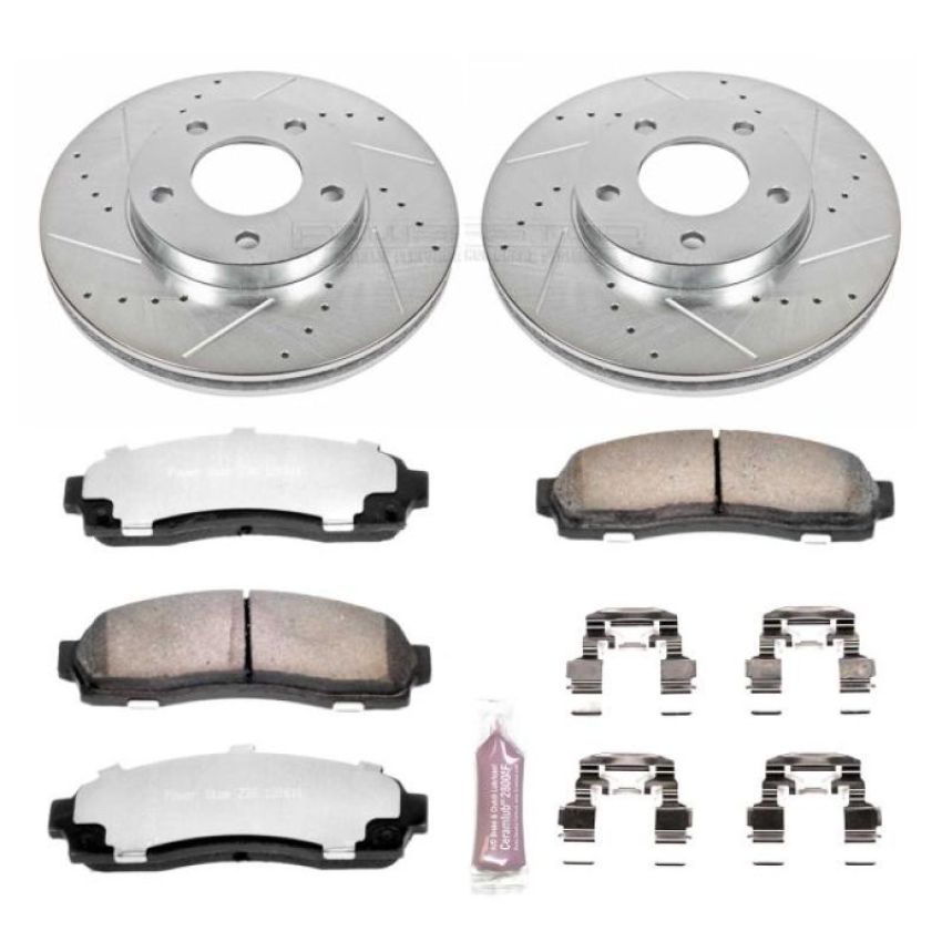 PowerStop K1930-36 Z36 Truck and SUV Carbon-Fiber Ceramic Brake Pad and Drilled & Slotted Rotor Kit