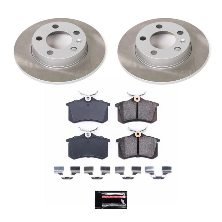 PowerStop SC847 Semi-Coated Rotor and Low-Dust Ceramic Brake Pad Kit