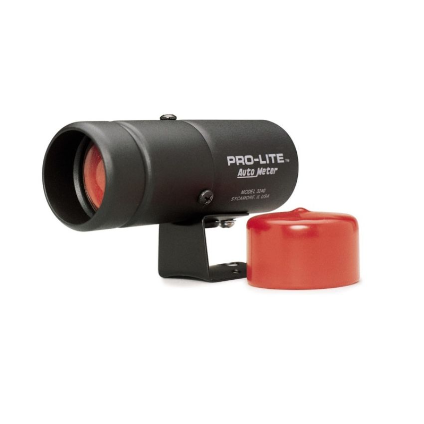 AutoMeter 3240 WARNING LIGHT, BLACK PRO-LITE, INCL. RED LENS & NIGHT COVER