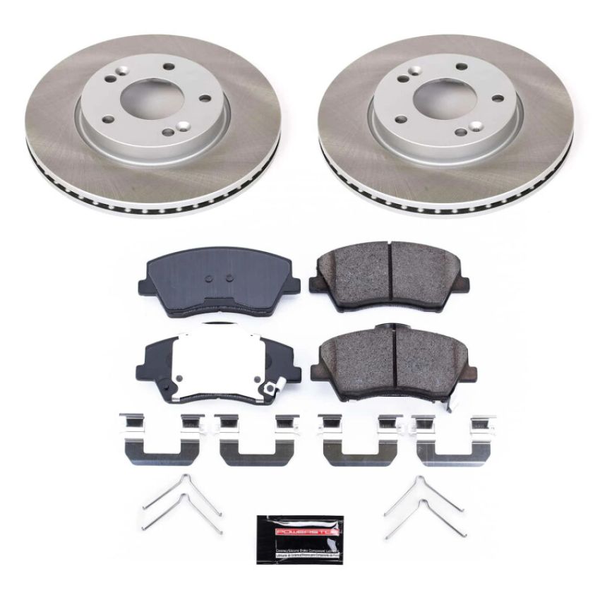 PowerStop SC7370 Semi-Coated Rotor and Low-Dust Ceramic Brake Pad Kit
