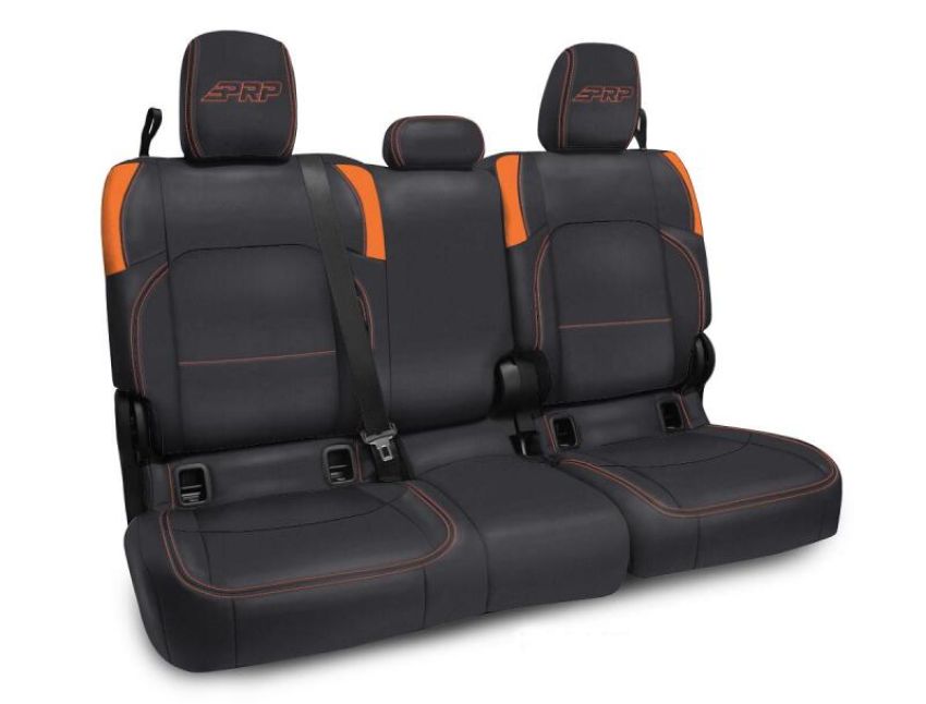 PRP Seats B055-07 PRP Jeep Wrangler JT Rear Bench Covers - with no Armrest - Black/Orange