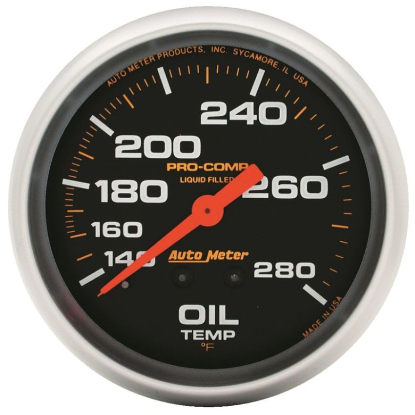 AUTOMETER ATM5443 140-280 Oil Temp Gauge with 12ft Capillary Tube