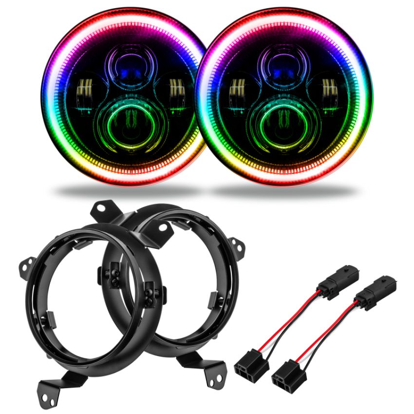 Oracle Lighting 5769J-334 Jeep Wrangler JL/Gladiator JT 7in. High Powered LED Headlights-ColorSHIFT NC