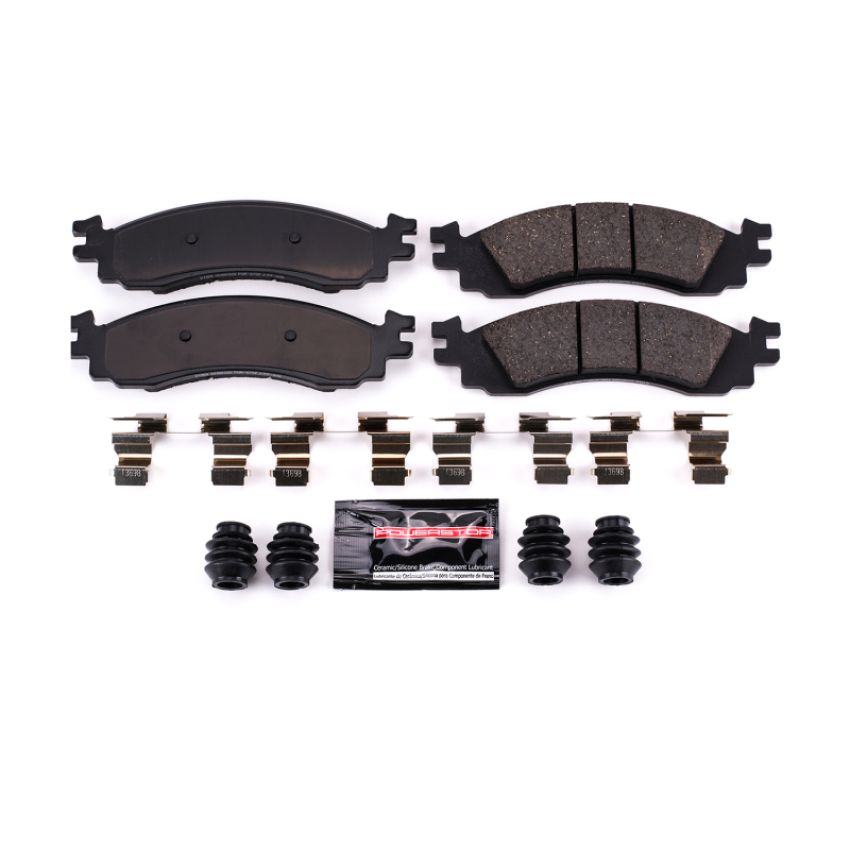 PowerStop Z23-1158 PowerStop - Z23 Daily Driver Carbon-Fiber Ceramic Brake Pads with Hardware Kit