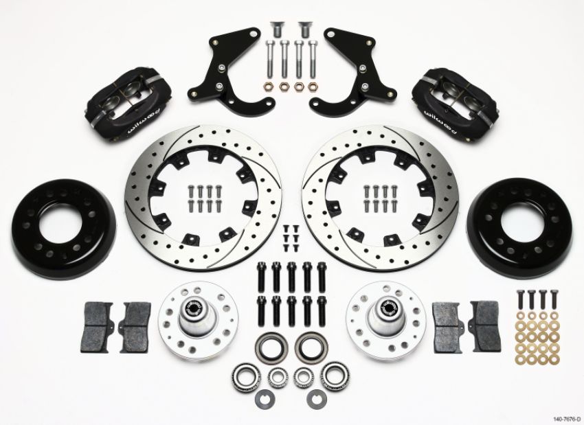 Wilwood 140-7676-D Forged Dynalite Front Kit 12.19in Drilled 55-57 Chevy