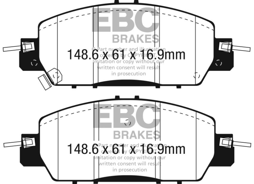 EBC Brakes UD1860 Ultimax OEM Replacement Brake Pads