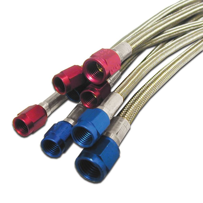 Nitrous Express 11113 4AN (12IN) STAINLESS STEEL BRAIDED HOSE (RED)