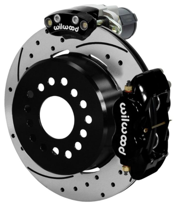 Wilwood 140-16130-D Forged Dynalite Rear Electronic Parking Brake Kit - Black Powder Coat Caliper - D/S Rotor