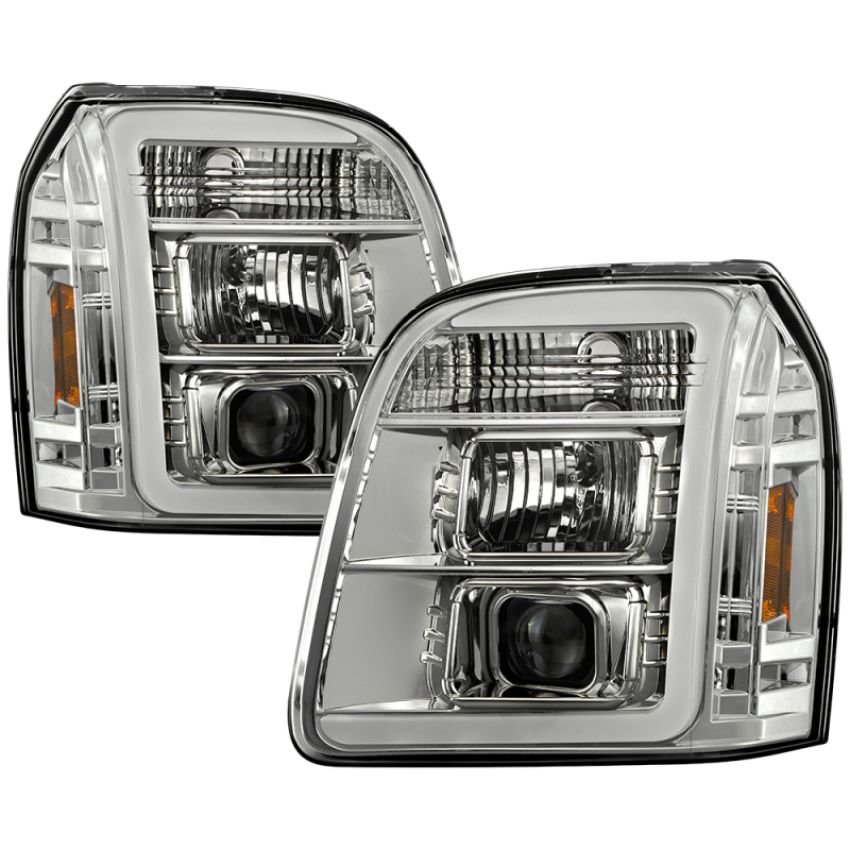 SPYDER 5088253 Projector Headlights - Version 2 - LED White Light Bar Parking Light - Chrome