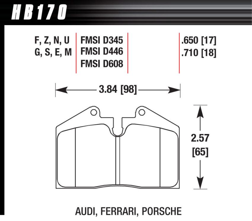 Hawk Performance HB170G.650 DTC-60 Disc Brake Pad
