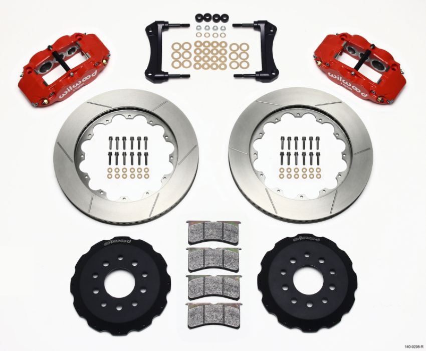 Wilwood 140-9298-R Narrow Superlite 6R Front Hat Kit 14.00in Red 88-93 Corvette C4