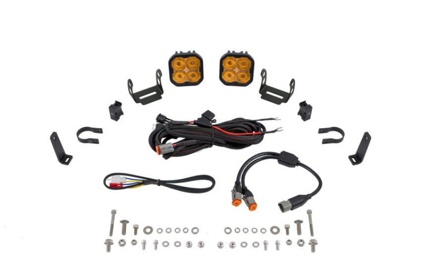 Diode Dynamics DD7666 SS3 LED Bumper 1 1/2 In Roll Bar Kit Max - Yellow SAE Fog (Pair)