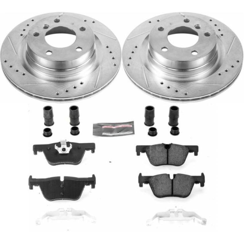 PowerStop K6656 Z23 Daily Driver Carbon-Fiber Ceramic Brake Pad and Drilled & Slotted Rotor Kit