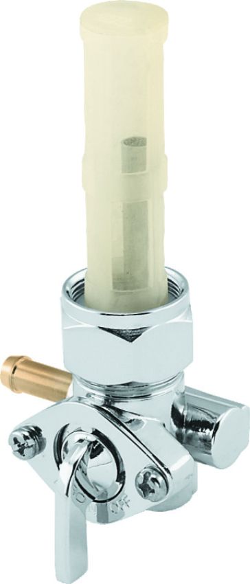 Bikers Choice 489716 Chrome 22MM Petcock With Screen Left Outlet Custom Universal