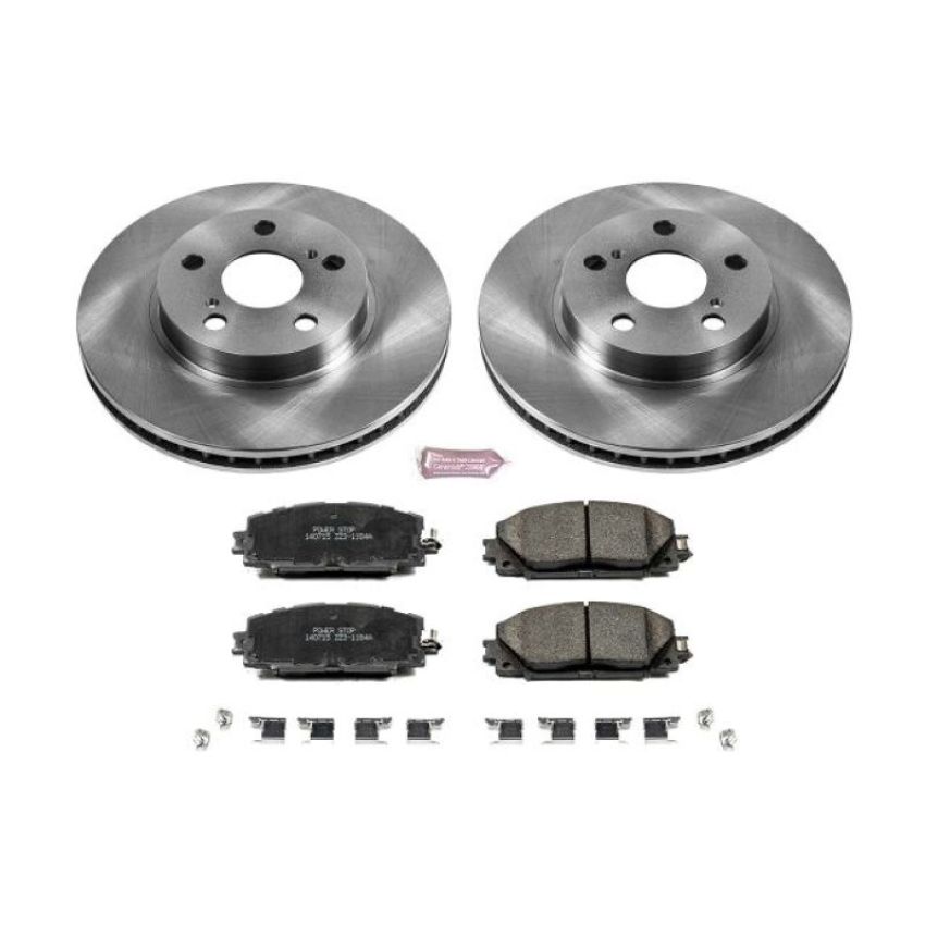 PowerStop KOE5870 OE Stock Replacement Low-Dust Ceramic Brake Pad and Rotor Kit
