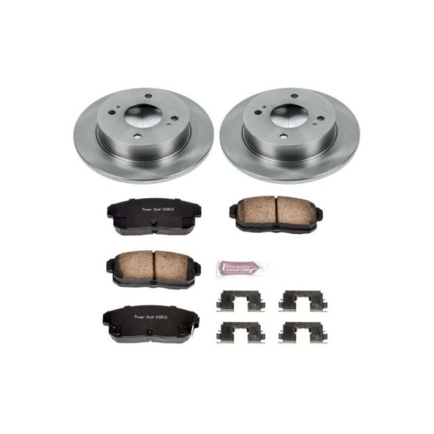 PowerStop KOE741 OE Stock Replacement Low-Dust Ceramic Brake Pad and Rotor Kit