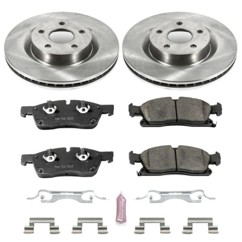 PowerStop KOE5529 OE Stock Replacement Low-Dust Ceramic Brake Pad and Rotor Kit