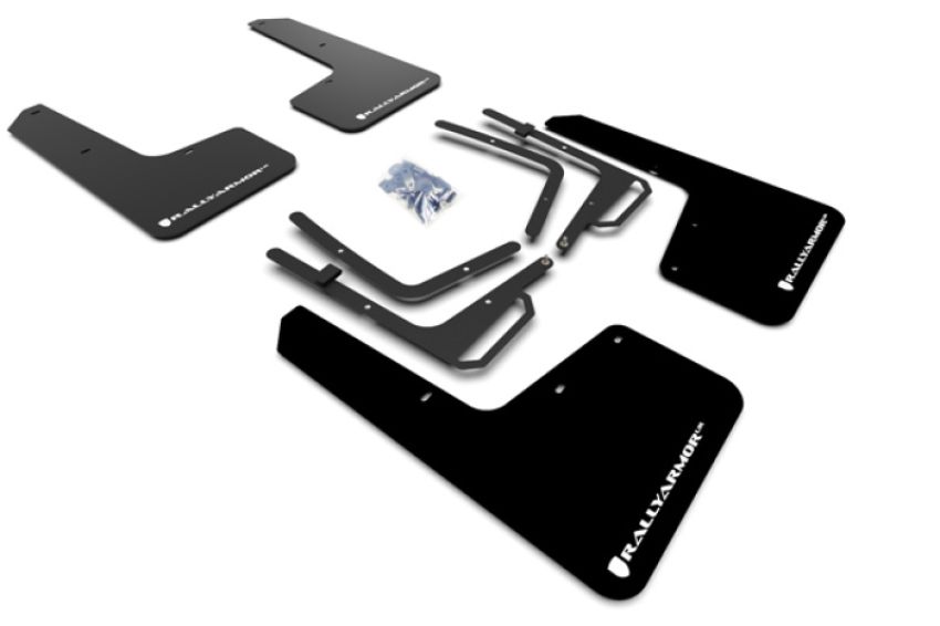 Rally Armor MF53-UR-BLK/WH Black Mud Flap/White Logo