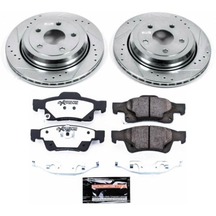 PowerStop K5953-36 Z36 Truck and SUV Carbon-Fiber Ceramic Brake Pad and Drilled & Slotted Rotor Kit