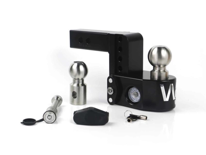 Weigh Safe WS4-2-KA-CER-BLA 4in Drop Hitch w/Built-in Scale & 2in Shank (8K/12.5K GTWR) w/WS05 - Black Cerakote