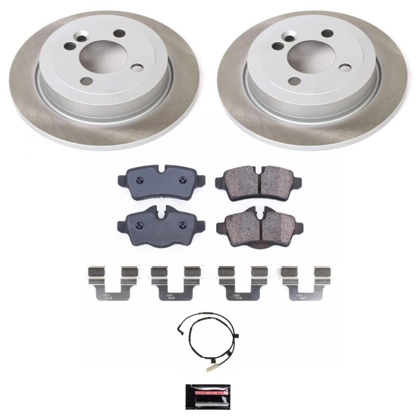 PowerStop SC6281 Semi-Coated Rotor and Low-Dust Ceramic Brake Pad Kit